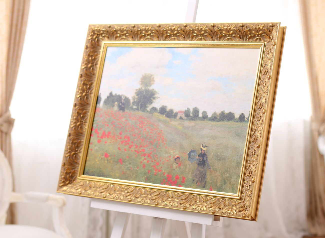 Obraz Claude Monet Vlčí máky z Argenteuil (reprodukce) ve zlatém ornamentální rámu  | © Frame-it.cz