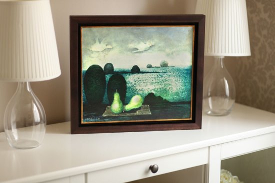 Tmavý plovoucí rám Wengé na obraz na plátně