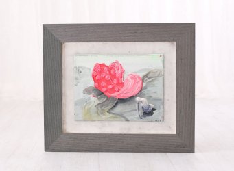 Zakázkové rámování olejomalby Michaela Rittsteina do širokého plovoucího rámu na podklad z pravého bílého zlata