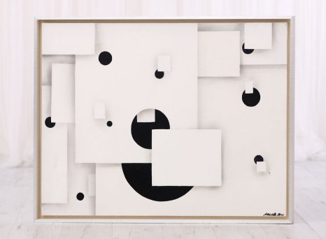 Moderní rámování plátna Jana Kalába do jednoduchého plovoucího rámu