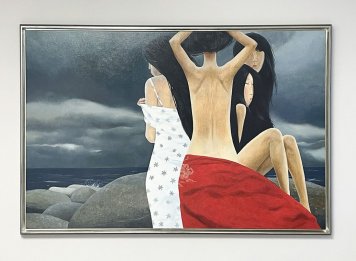 Luxusní floater rám z bílého zlata s moderním obrazem