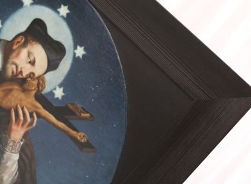 Zakázková dřevěné oválná pasparta na oválný obraz