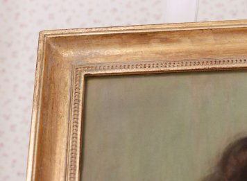 Tradičně zpracovaný luxusní modelový rám s ručním zlacením plátkovým kovem a patinou