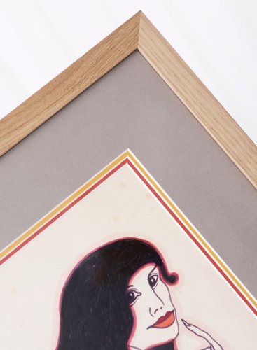 Neobvyklé trojité paspartování pomáhá zdůraznit barvy obrazu Vratislava Hlavatého