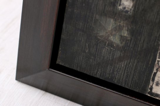 Obraz na plátně od Jaroslava Paura v neobvyklém moderním hnědém plovoucím rámu