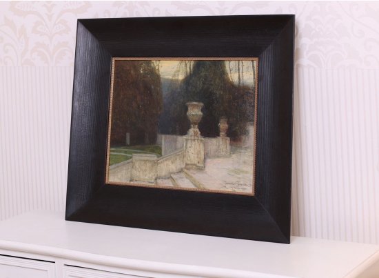 Olejomalba Jaroslava Šetelíka Motiv ze St. Cloud zarámovaná v holandském stylu rámu se zlatou filetou