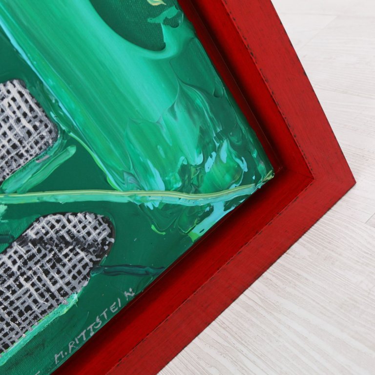 Obraz Michaela Rittsteina v moderním červeném plovoucím rámu