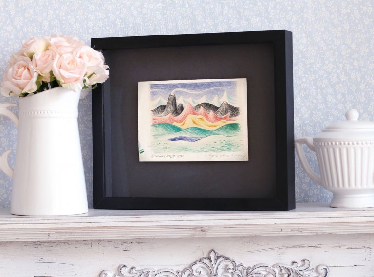 Moderní prostorové rámování s 3D efektem pro obraz Jana Zrzavého - Island