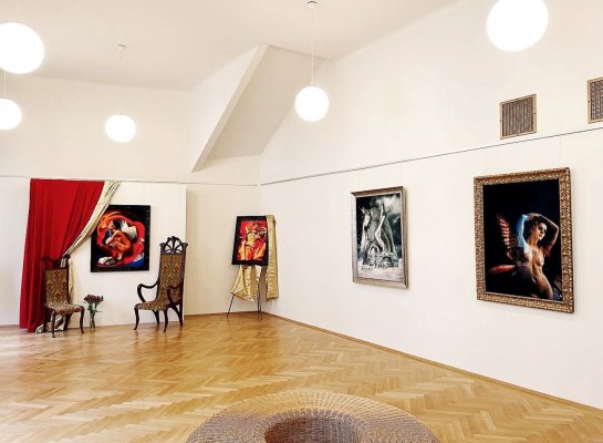 Zarámované obrazy Romana Řeháka na výstavě Photo Art 2022 v Obecním domě v Praze