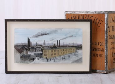 Industriální rámování akvarelu Kláry Buriánkové