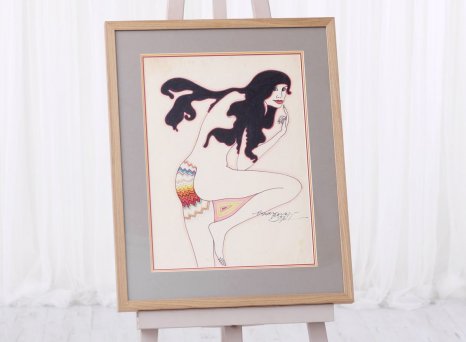 Rámování a trojité paspartování obrazu dívky Vratislava Hlavatého