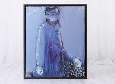 Industriální rámování obrazu na plátně Jakuba Čušky do plovoucího rámu