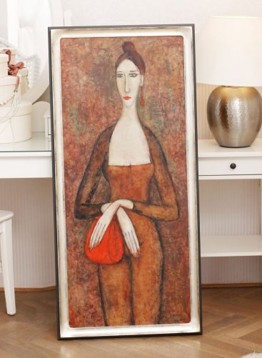 Luxusní moderní rám s pravým stříbrem na obraze Evy Brožové