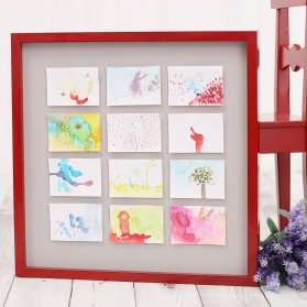 Červený prostorový rám na 3D rámování akvarelů