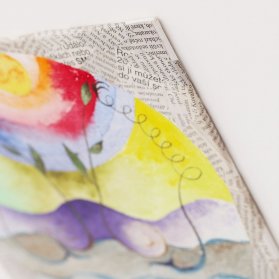 Detail prostorového rámování koláže