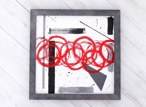 Industriální rámování obrazu do rámu vzhledu šedého betonu