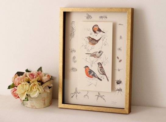 Prostorové rámování dvoupatrového obrazu pláků