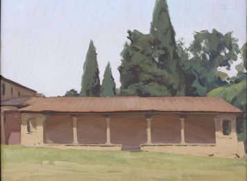 omáš Honz, Klášter Sv. Františka ve Fiesole detail zarámovaného obrazu