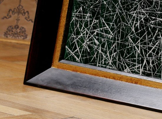 Detail rámování obrazu Zamořená krajina, Jaroslav Paur
