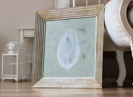 Obraz na plátně Karel Rossi Poupě III v luxusním zakázkovém rámu moderního tvaru schodů