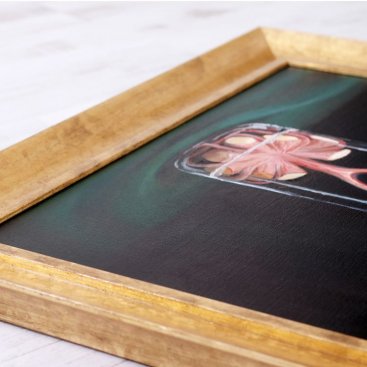 Obraz na plátně Rostlina odjinud Kláry Sedlo ve zlatém rámu s patinou a jemnými přechody