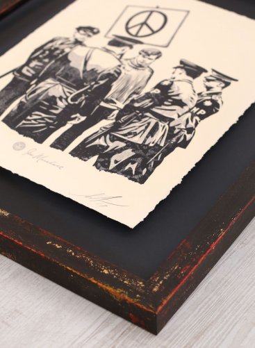 Prostorové 3D rámování grafiky Shepard Fairey - detail rámu