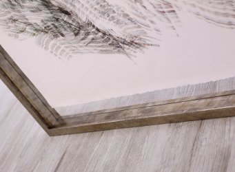 Prostorové 3D rámování obrazu na papíře mezi dvěma skly 