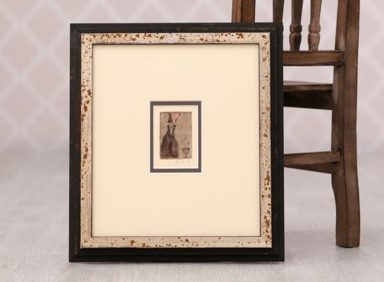 Paspartování a rámování grafiky Kulička do zdvojené pasparty