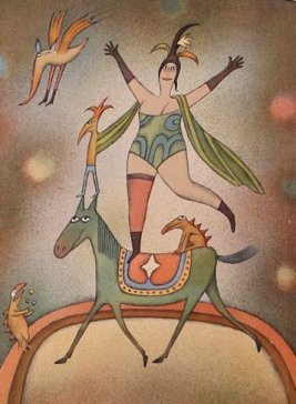 Adolf Born litografie Krasojezdkyně 