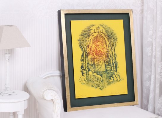 Obraz Kytice – Poklad Míly Fürstové zarámovaný v lxusním zakázkovém rámu s prostorovým efektem 