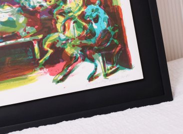 Zarámovaná v černém rámu a na černé paspartě litografie M. Rittsteina skvěle vyzní v plné kráse