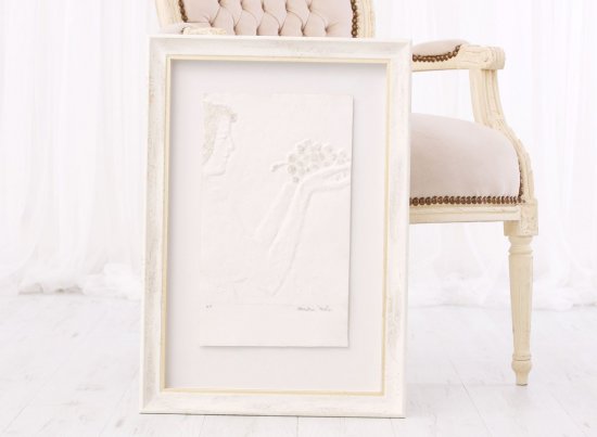 Reliéfní tisk Olbrama Zobka Podzim v bílo zlatém rámu a bílém paspartování