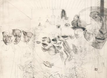 Výřez z obrazu Jiří Anderle, Manželé Arnolfini