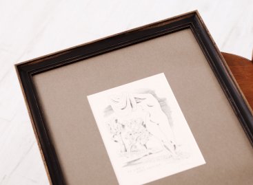 Archivální pasparta s rámem na Ex libris Karla Pavelky od Cyrila Boudy 