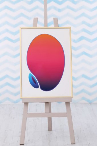 Minimalistický zlatý rám bez pasparty na tisku Jana Kalába Burning Sky