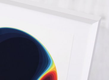 Moderní rámování giclee Jan Kaláb Left vs Right do bílého matného rámu