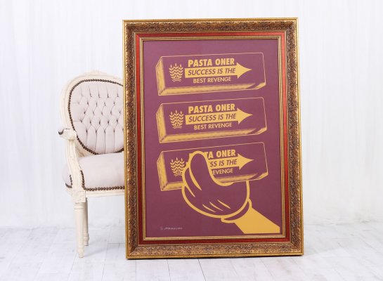 Rámování obrazu Success is the best revenge  Pasty Onera do zlatého barokního rámu s ornamentem