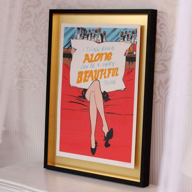 Prostorové rámování obrazu Pasty Onera s 3D efektem a zlatou gamour paspartou