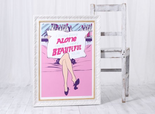 Luxusní bílý zakázkový rám se zlatou filetou na obraz Pasty Onera