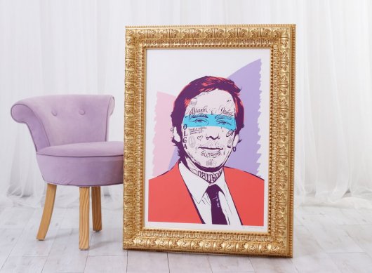 Pasta Oner - Václav Havel 2022 ve výrazném ornamentálním zlaceném rámu