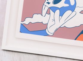 Detail prostorového rámování tisku Pasty Onera