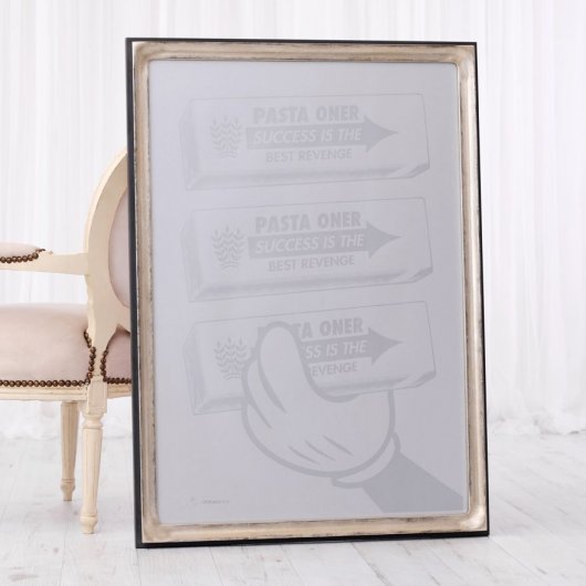 Luxusní zakázkové rámování tisku Success Pasty Onera do exkluzivního rámu z pravého stříbra