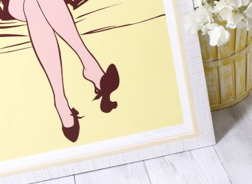 Bílý rám s okrovou linkou umožňují elegantní rámování bez pasparty