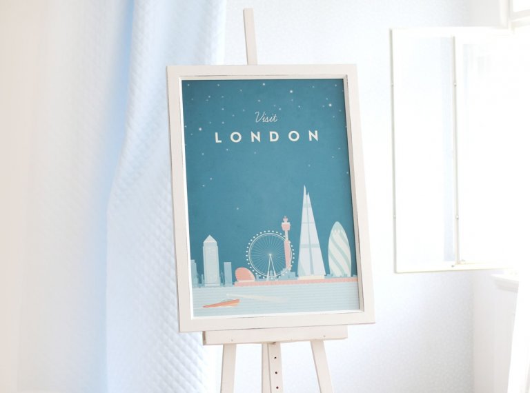 Rámování laminovaného plakátu Londýn