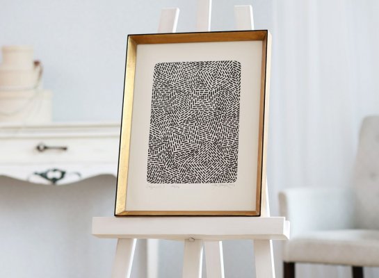 Luxusní rámování litografie Jan Lamr Labyrinth I do modelového rámu