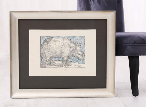 Rámování dřevoritu David Lipavský Nosorožec