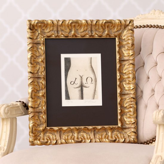 Hravé ornamentální rámování litografie Jiří Slíva