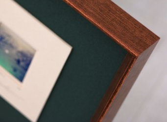 K zapaspartovaným fotografiím skvěle ladí rám v odstínu patinované mědi