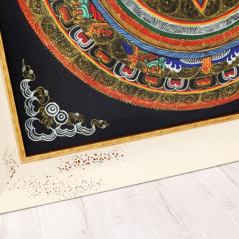 Ornamentální rám na mandalu Óm mani padmé húm