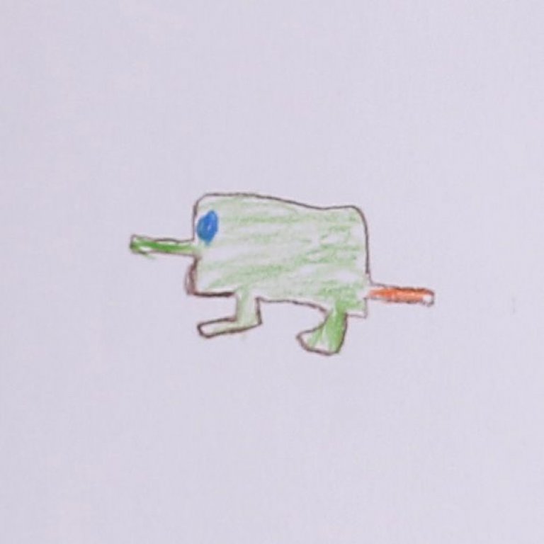 Detail dětského obrázku zvířátek - malý ptakopysk